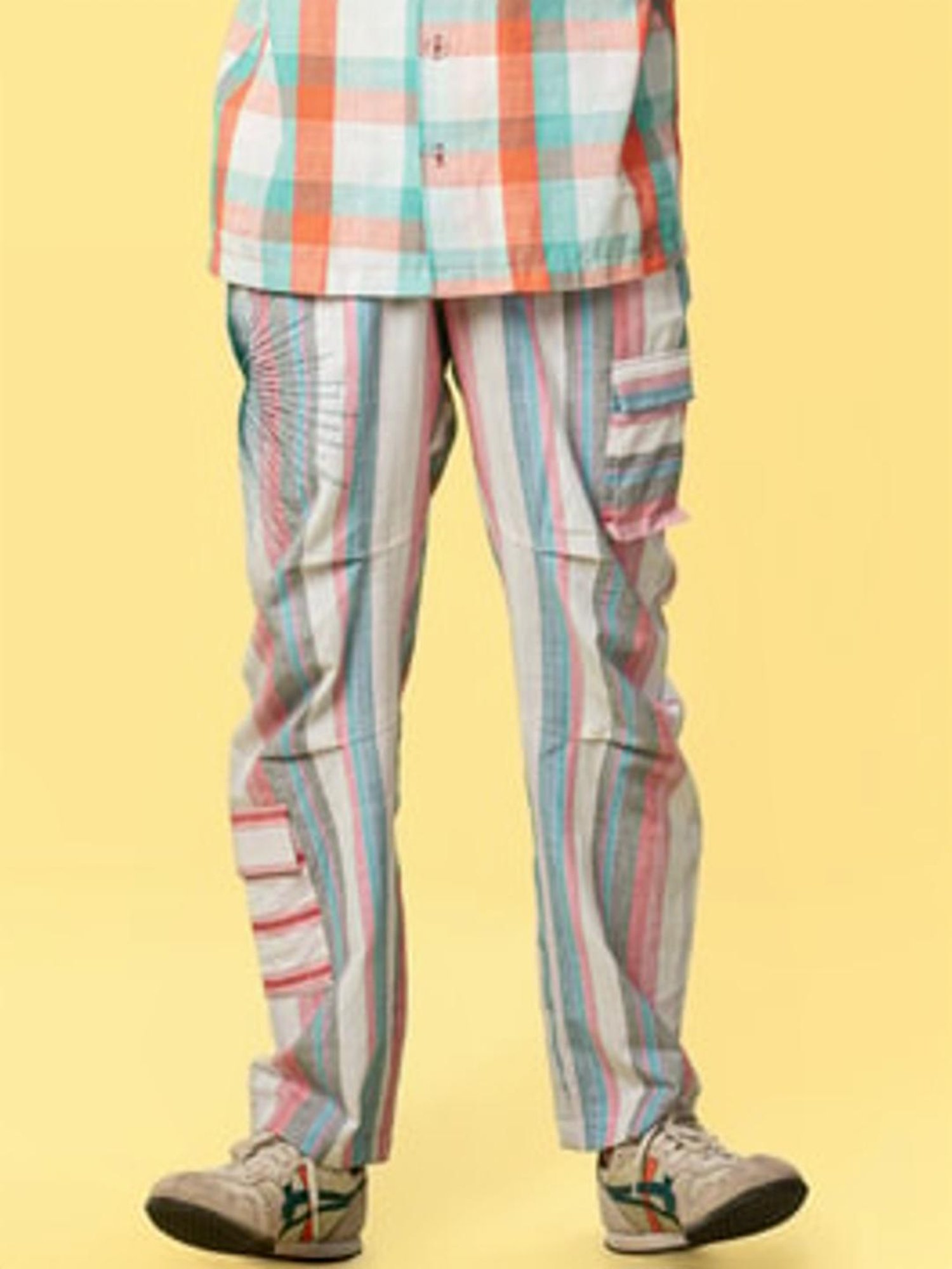 Anushe Pirani White & Coral Of Myriad Minds Pants