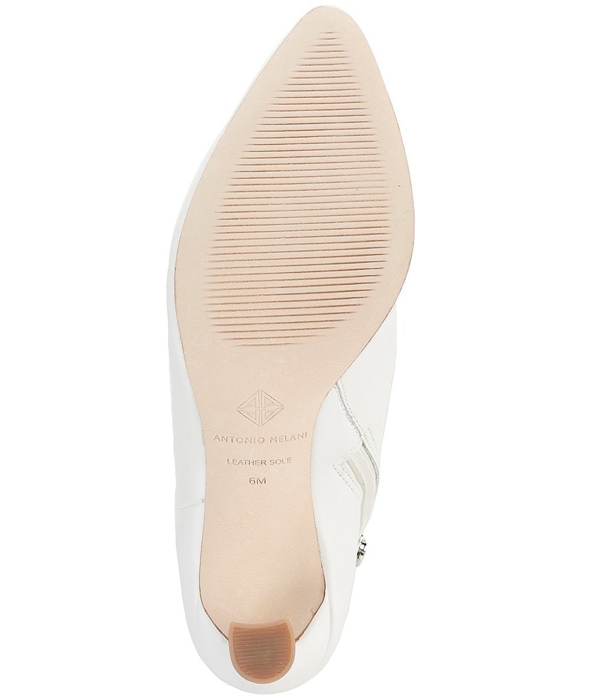 Antonio Melani Stazie Leather Side Zip Pointed Toe Booties