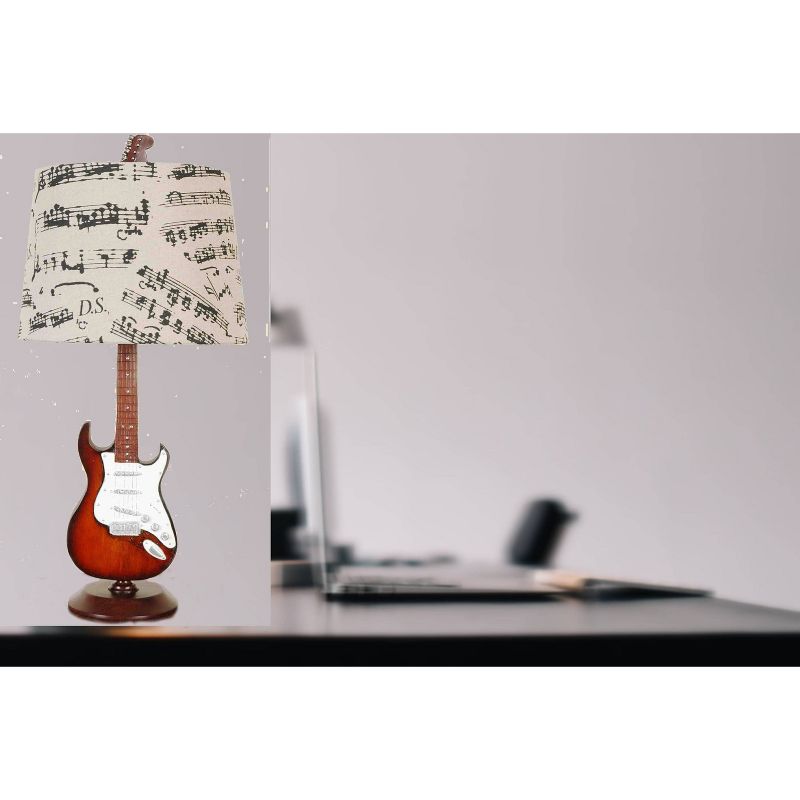 24.5" Guitar Table Lamp with Music Note Shade - Creative Motion Industries