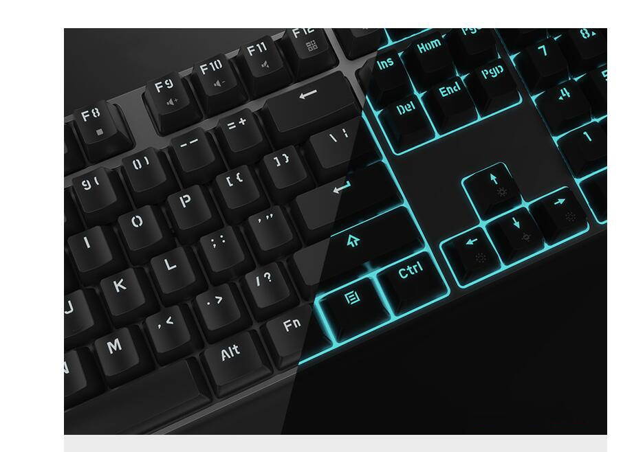Royal Kludge RK601 87 Keys Cherry MX Black Mechanical Gaming  Keyboard  N-Key Rollover  Ice Blue Backlit,PBT Keycaps