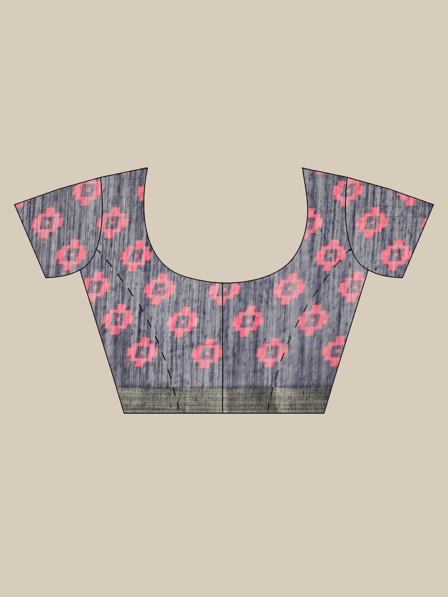 Vaamsi Pink Printed Saree With Unstitched Blouse