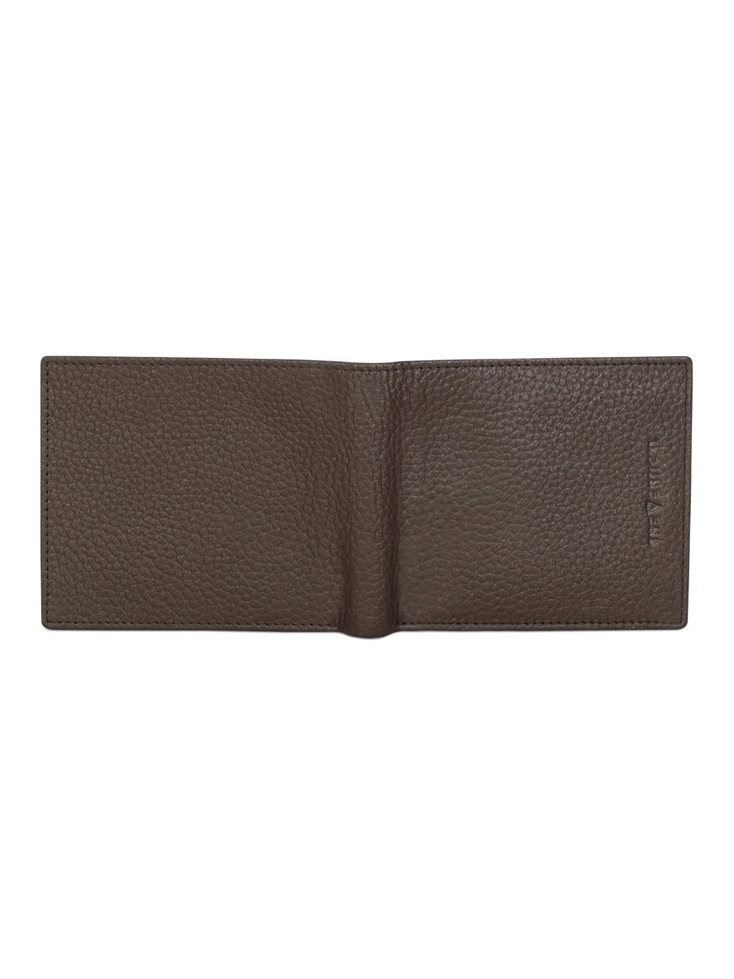 The Vertical Brown Casual Leather Bi-Fold Wallet for Men