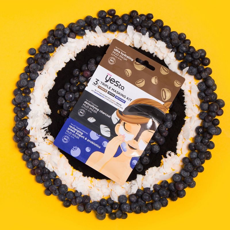Yes To Hydrate Detox and Recharge Triple Masking Kit - 3pc