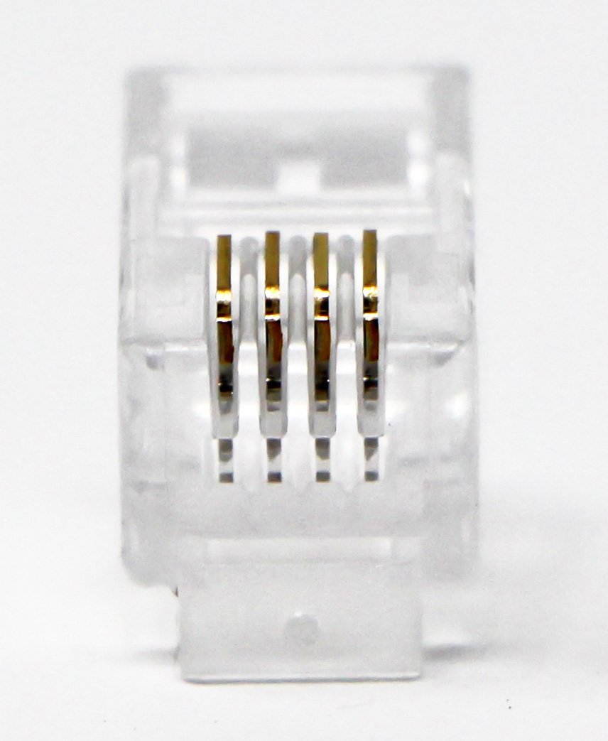 RJ9 4P4C Modular Headset Connector -Tupavco TP808 - (100 Pack per Bag) Phone Connectors - RJ9/RJ10/RJ22 Jack Crimp End Crimper for Telephone Cable/Cord Handset