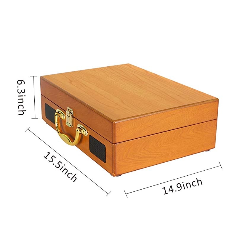 PC Encoding Record Player 3Speed Vinyl Turntable Builtin 1W Speakers RCAAUXHeadphone JackDC Radio Player