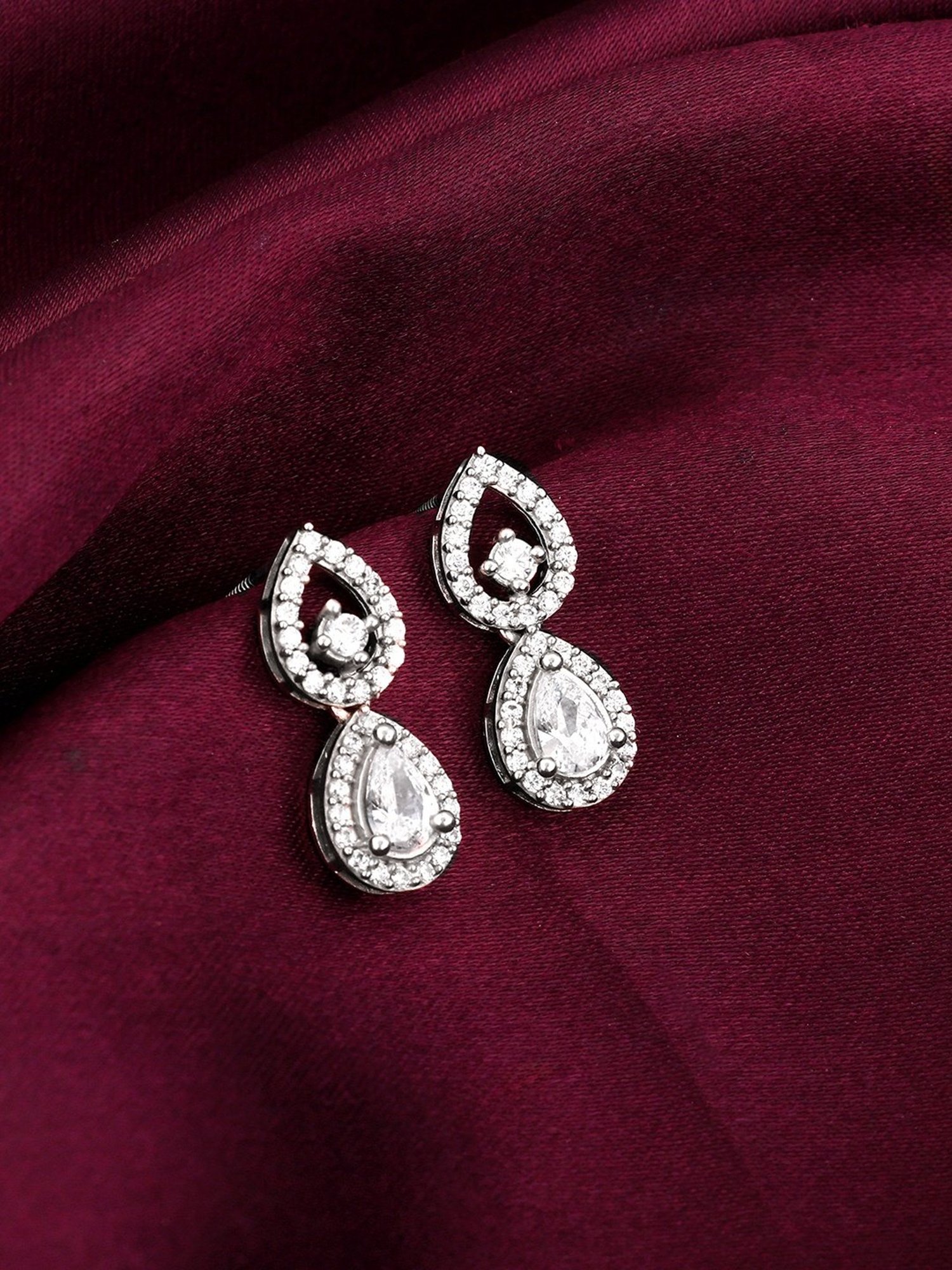 GIVA 92.5 Sterling Silver Alluring Drop Earrings