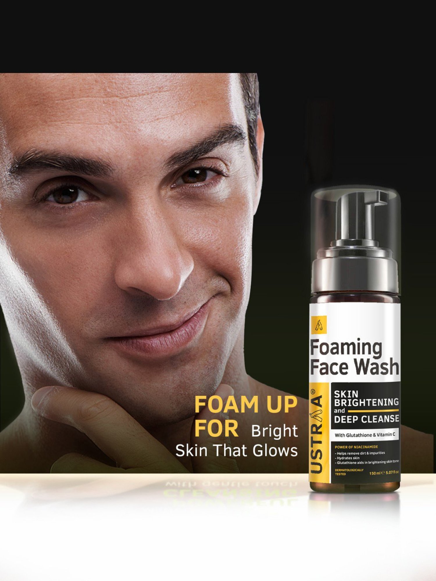 Ustraa Skin Brightening & Deep Cleanse Foaming Face Wash & Moisturising Cream Combo