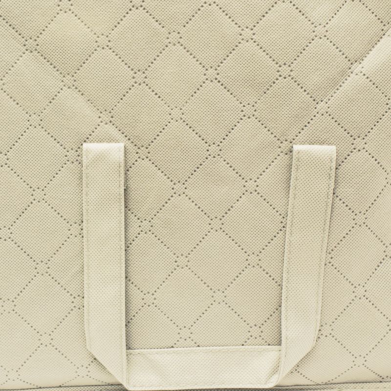 Sorbus 2pk Foldable Fabric Storage Organizer Bag 3 Sectional 24"x11" Beige