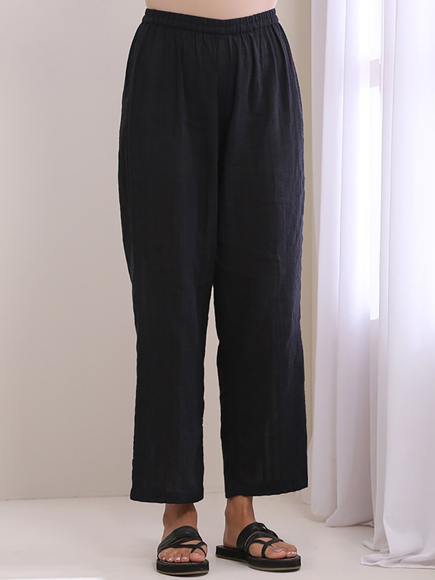 true Browns Black Cotton Kurta Pant Set