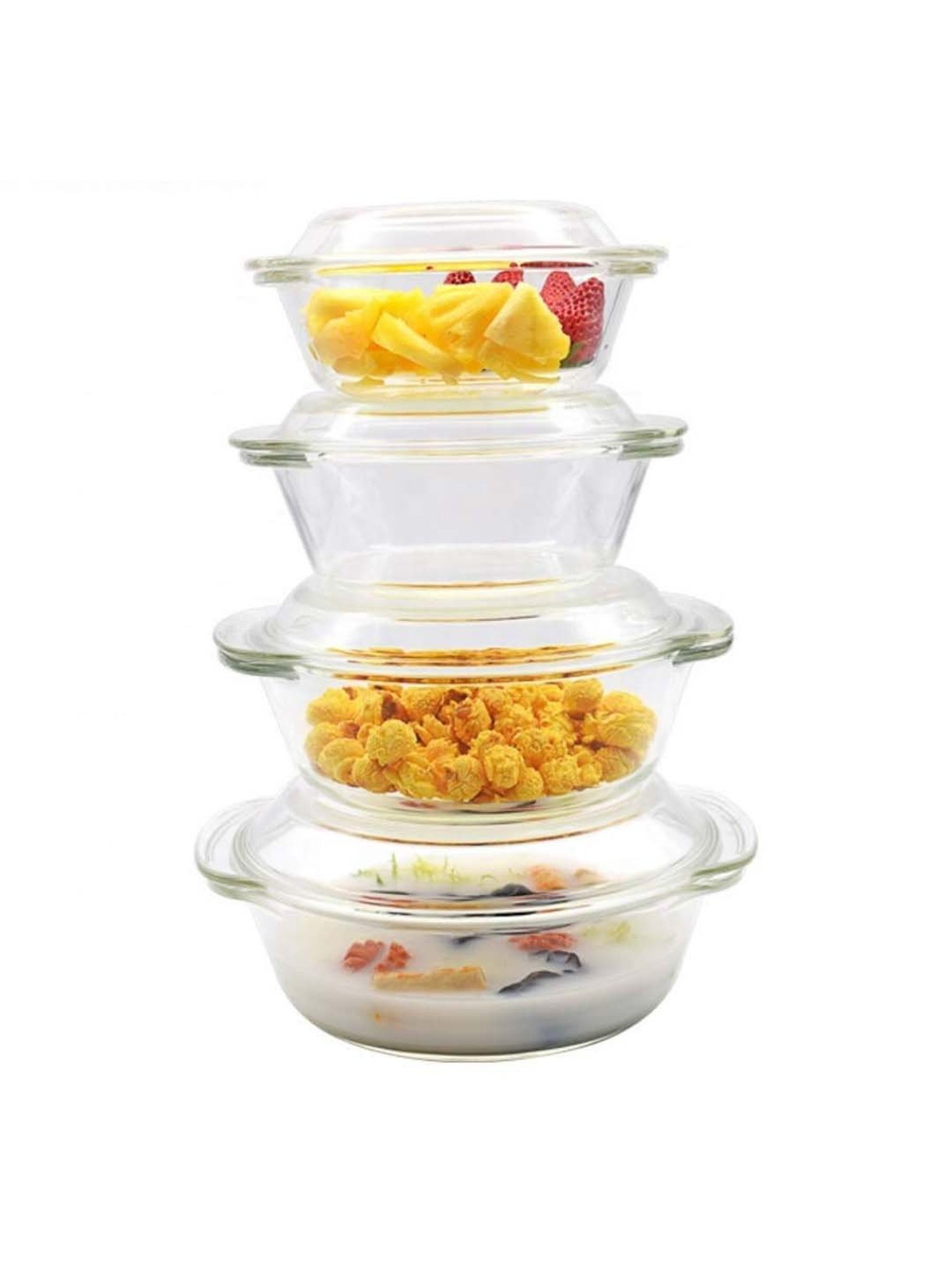 FnS Elantra Silver Stainless Steel Casserole With Lid (0.9 L)