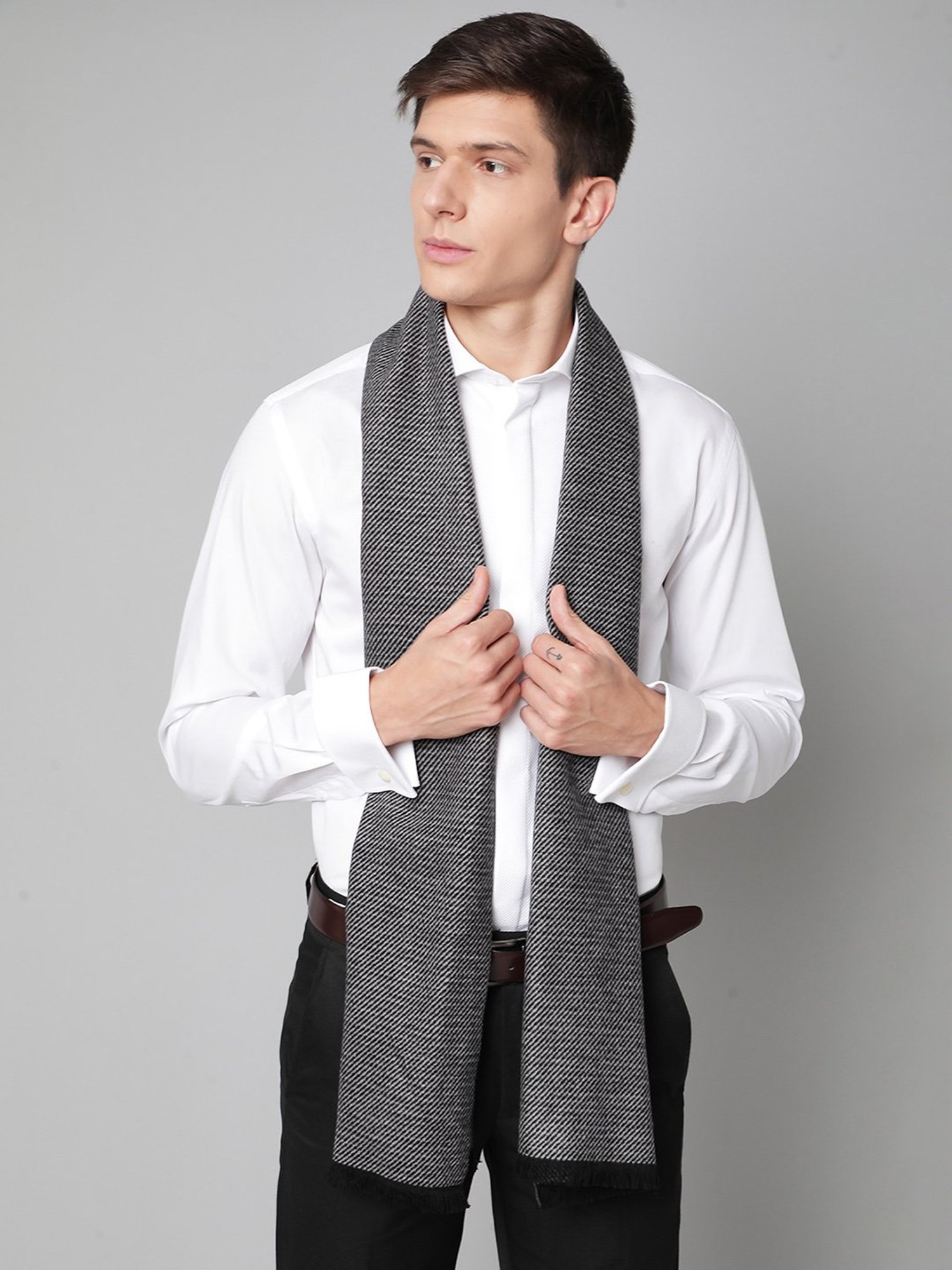 Bruun & Stengade Black Striped Scarve