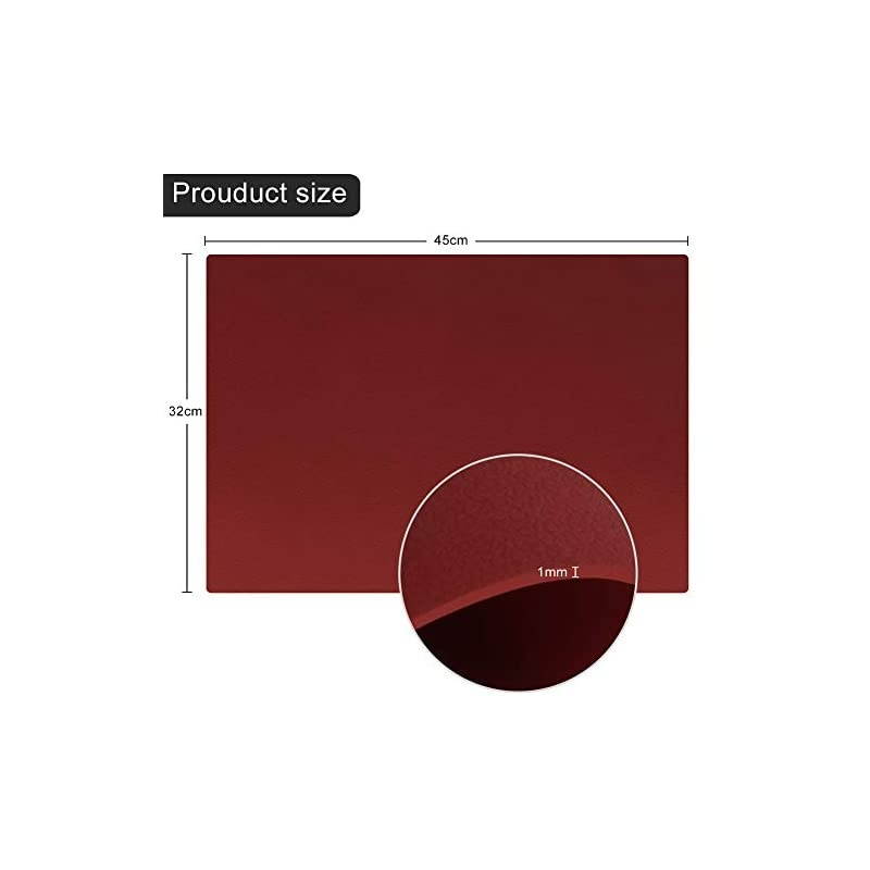 Large Reusable Silicone Placemats for Dining Kitchen Table Heat-Resistant Baking Mat Countertop Protector, Non-Slip Flexible Washable Dining Mats(Set of 4,Burgundy)