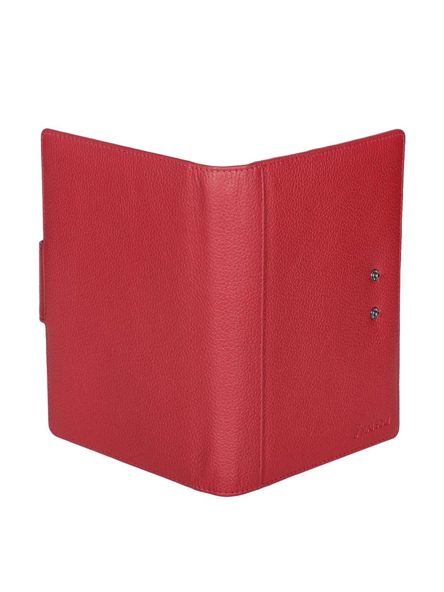 Mai Soli Safari Red Formal Leather Passport Wallet for Unisex