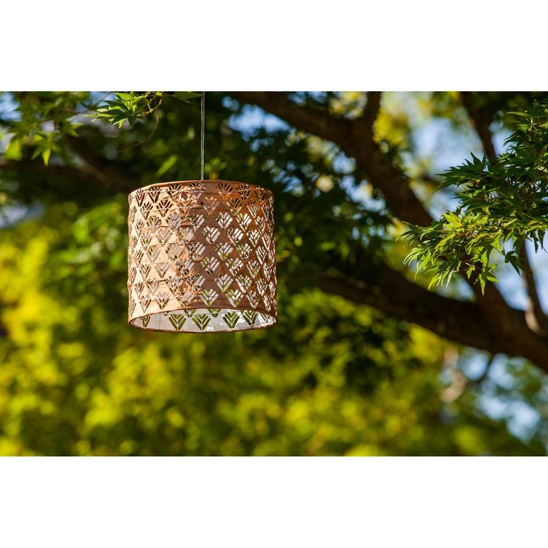 Allsop 8" x 6.5" Soji Stella Drum Solar Outdoor Lantern Copper