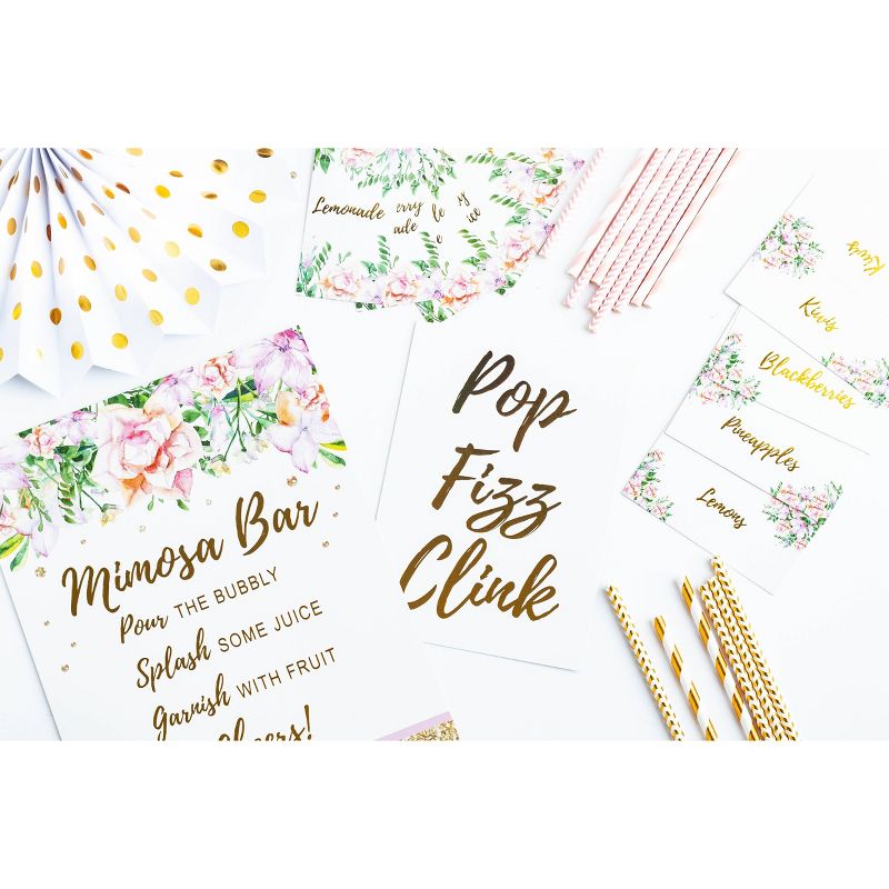 Cotier Brand 97pc Mimosa Bar Kit for Bridal Shower Decoration/Brunch Party or Bachelorette Party Supplies