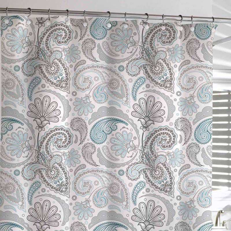 Floral Swirls Shower Curtain Blue/Gray - Cassadecor