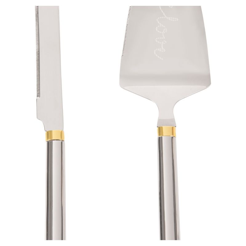 Silver/Gold Cake Serving Set - Love