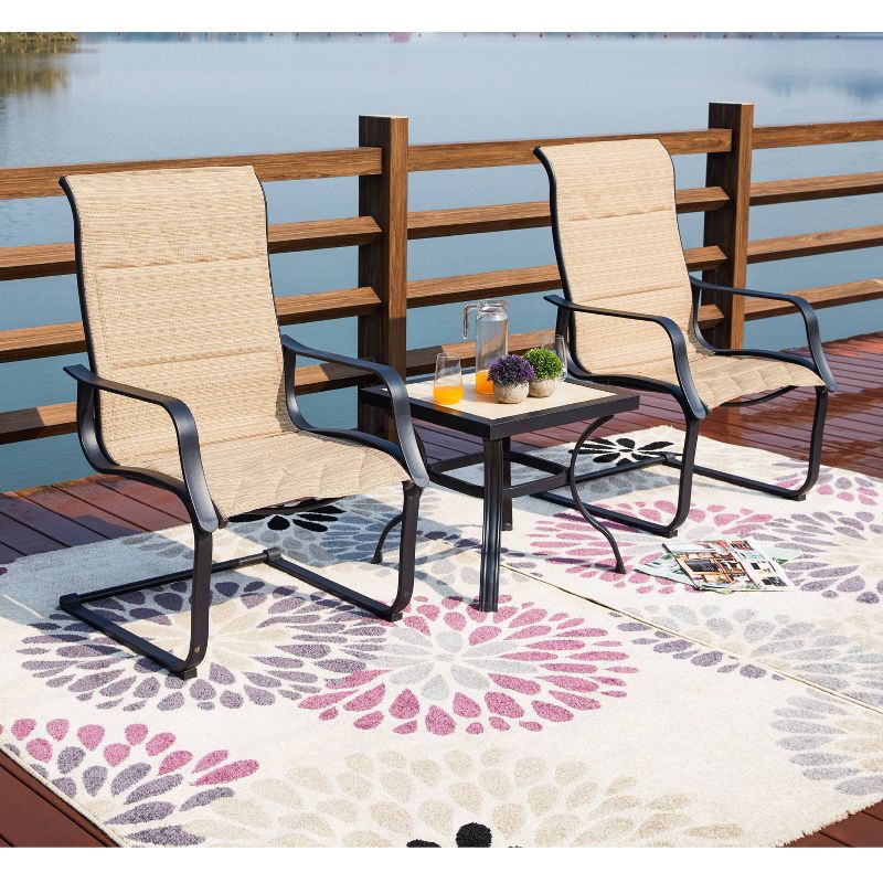 3pc Steel Patio Seating Sets Cream - Lokatse
