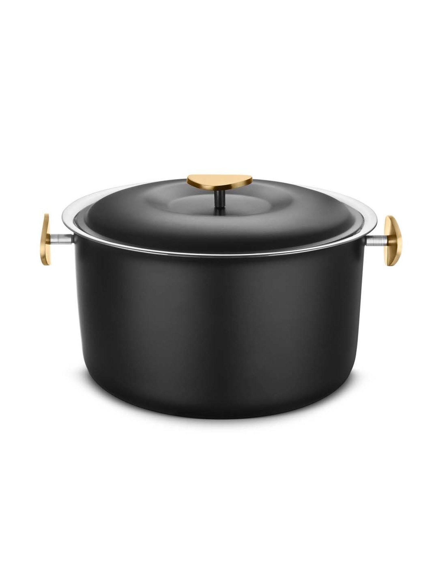 FnS Latina Black Stainless Steel Casserole With Lid (2.2 L)