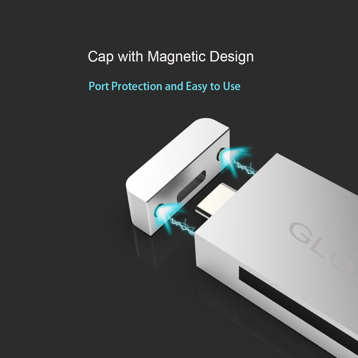 GLOTRENDS CFast Reader 2.0 10Gbps Chip with USB C and USB A Port, Full Aluminum Case Silver Color