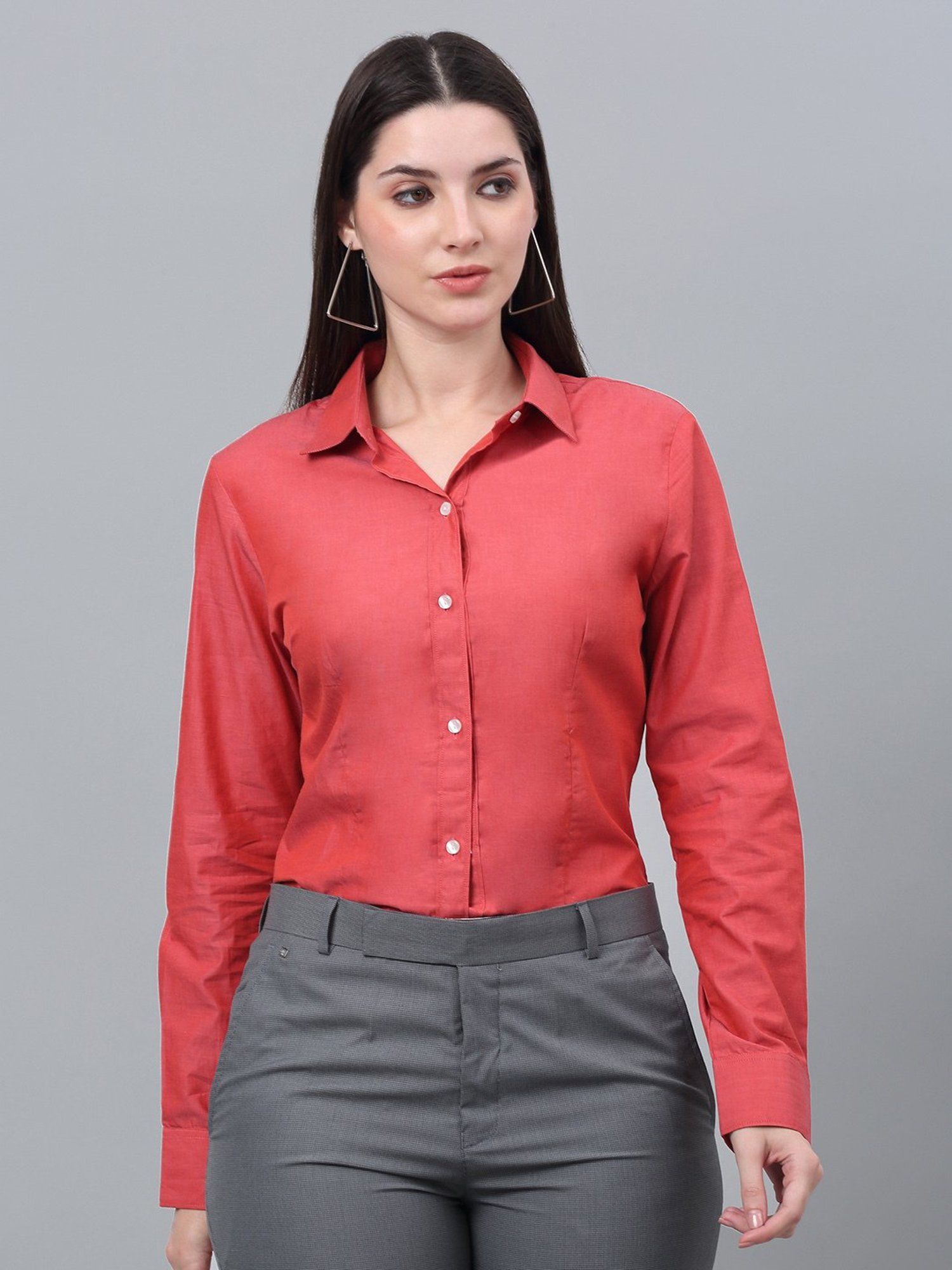 Crozo By Cantabil Coral Cotton Regular Fit Shirt