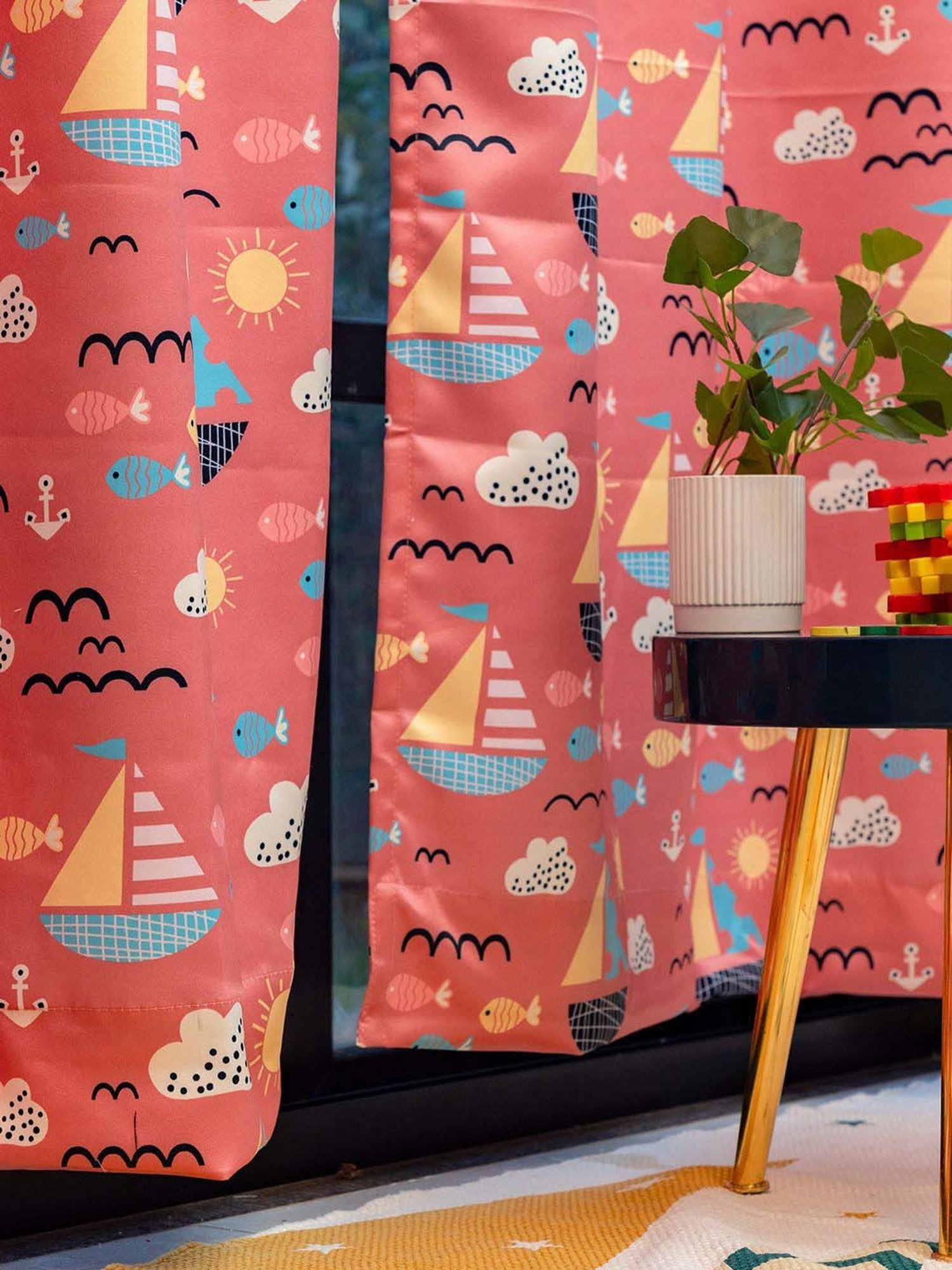 Swayam Brown Paisley J&B Blackout Eyelet Door Curtain - Single Piece (7 Ft)