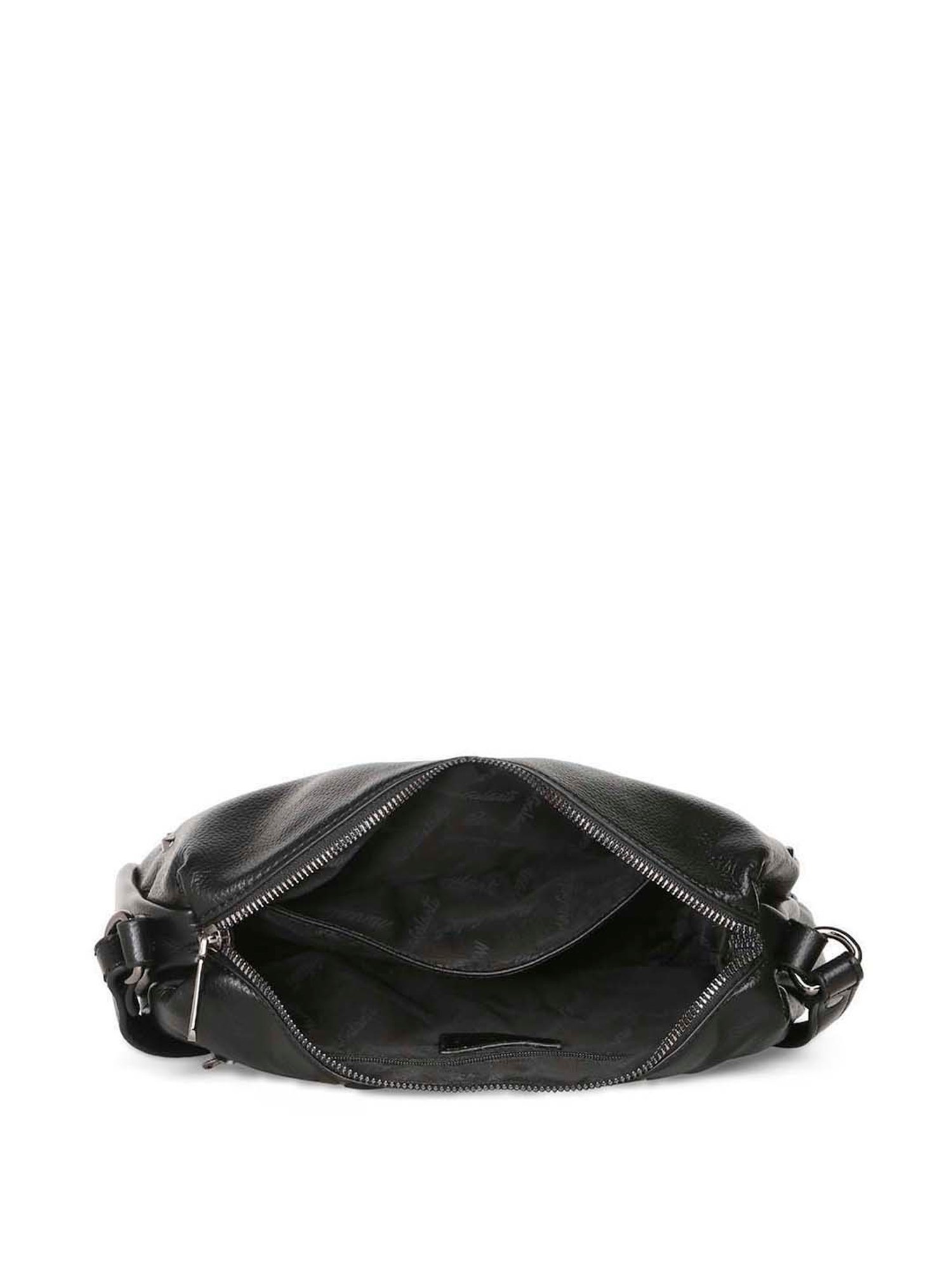 Marina Galanti Black Rivets Medium Baguette Bag