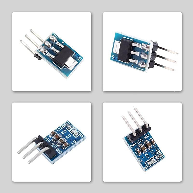 Buck Converter,  5PCS AMS1117-3.3V Voltage Regulator DC to DC Step-Down Power Supply Module 3 Pins 4.75V-12V to 3.3V Voltage Linear Regulator Stabilizer Step Down Buck Module 800mA