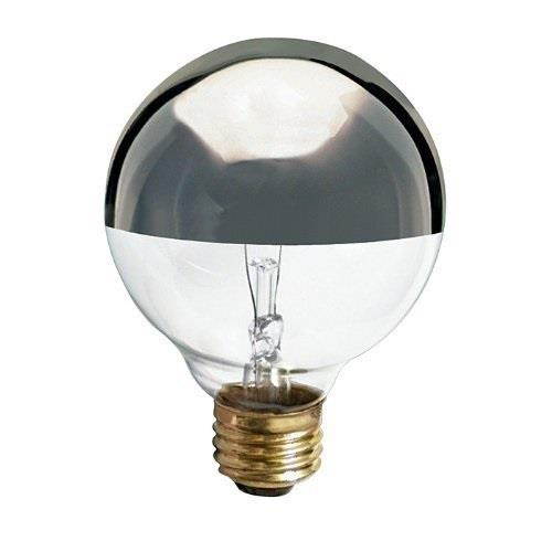 6 pack satco s3861  40 watt light bulb  g25 globe  clear silver bowl  1,500 life hours  280 lumens  medium base  120 volt
