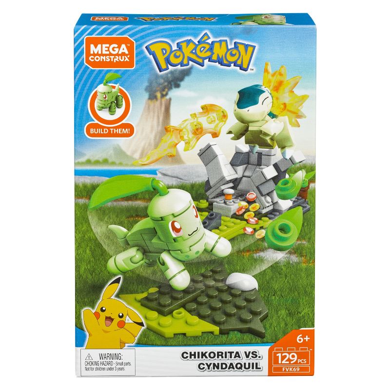 Mega Construx Pokemon Chikorita vs. Cyndaquil Construction Set