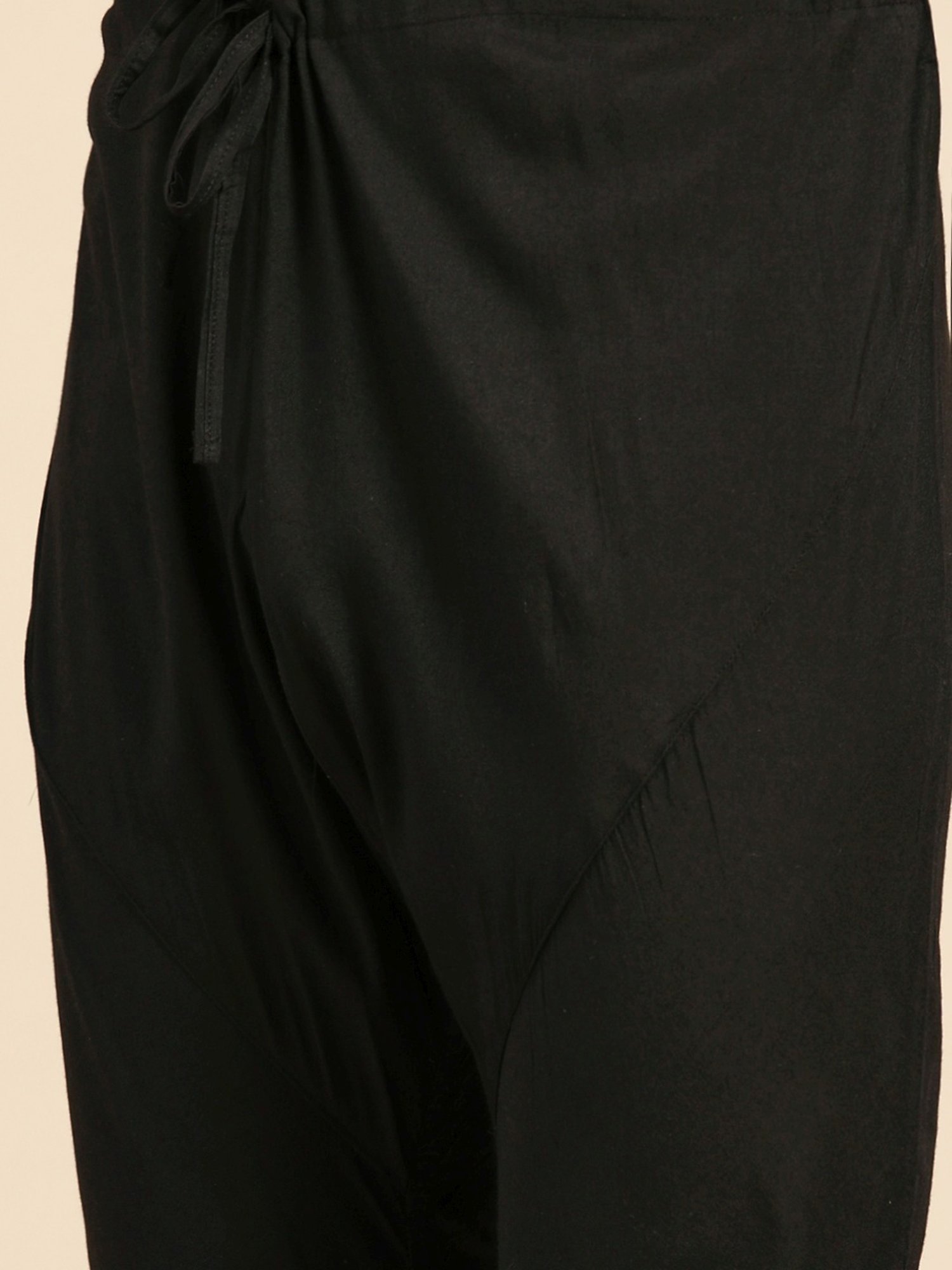 KISAH Black Regular Fit Printed Kurta Bottom Set