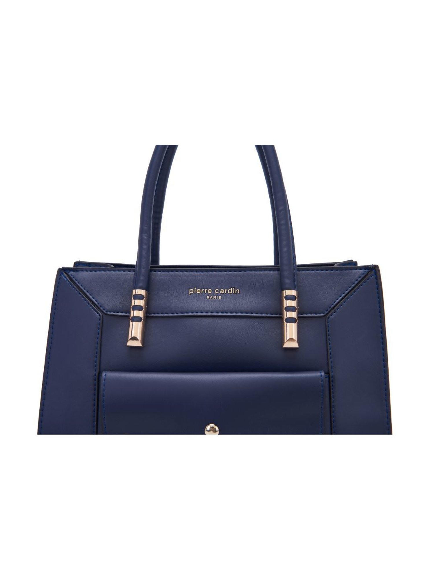 Pierre Cardin Navy Blue Solid Satchel Handbag