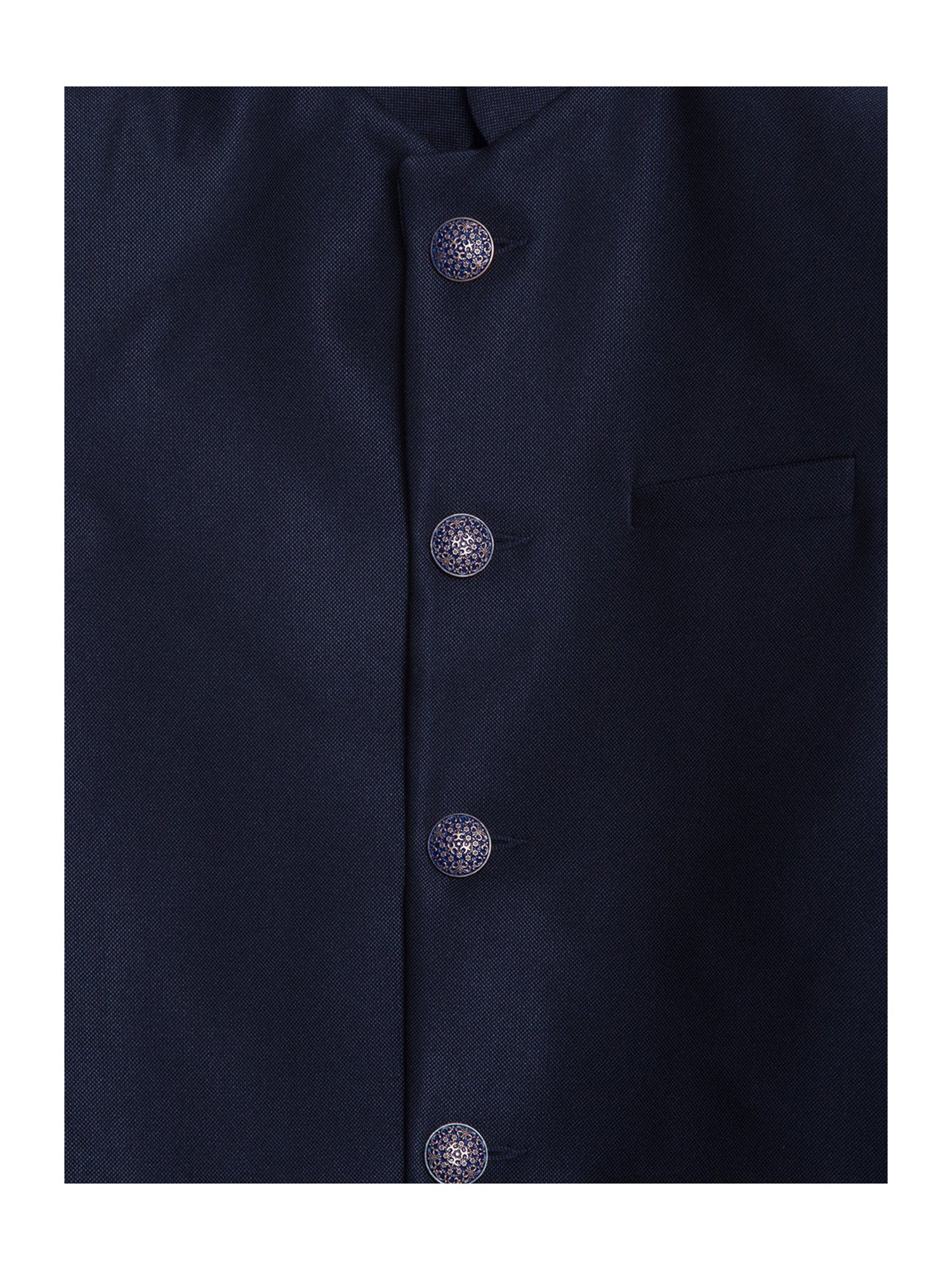 Blue Giraffe Kids Navy Solid Blazer With Trousers