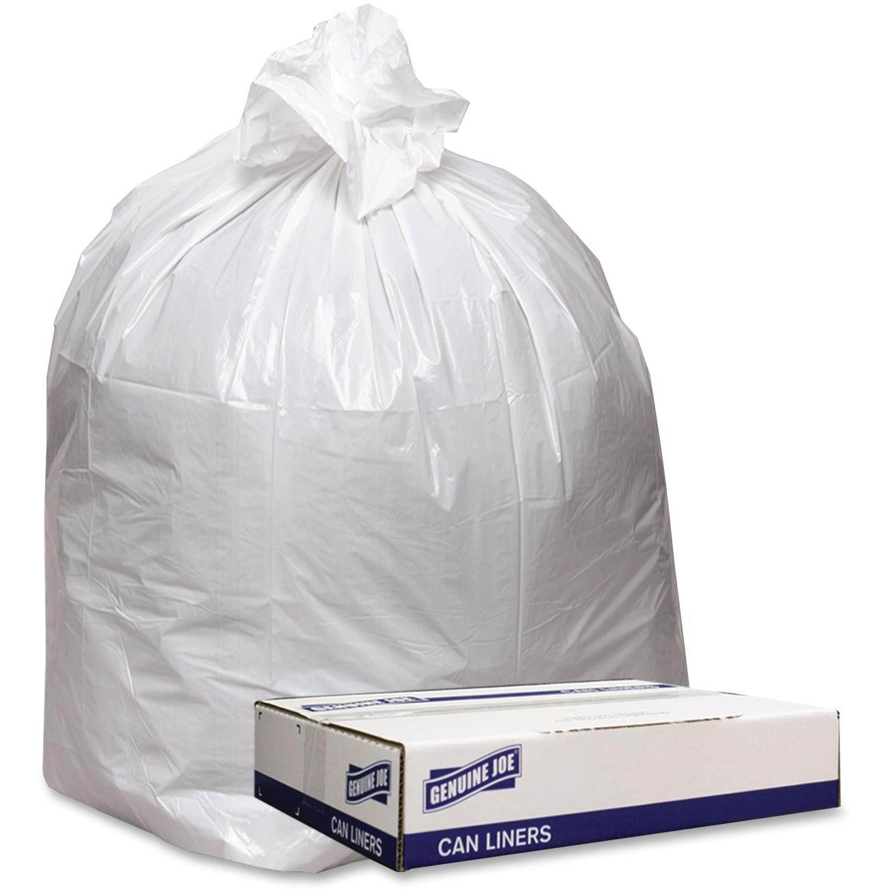 Genuine Joe Extra Heavy-duty White Trash Can Liners