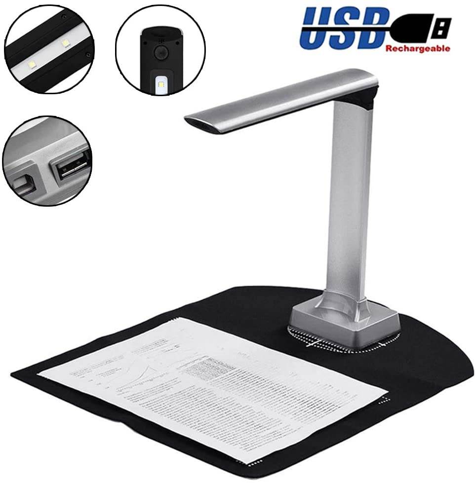 BK32 15 million pixels Document Camera High Definition Portable Scanner High Speed A4 Scanners for File Recognition Passport Recognition Document scanner  with Auto-Focus and LED Supplemental Light