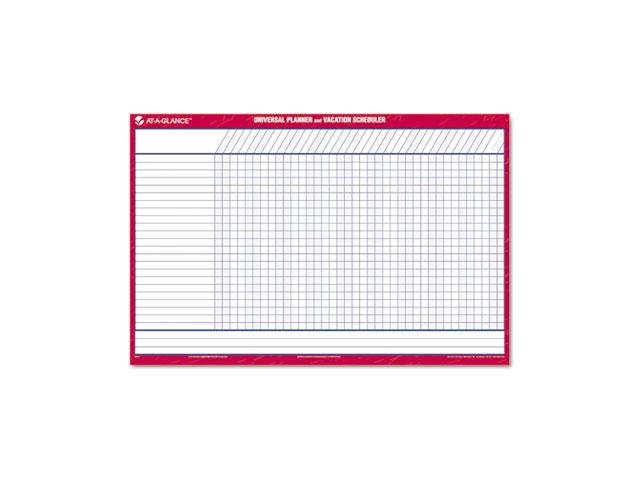 AT-A-GLANCE PM250-28 Recycled Undated Erasable Universal/Vacation Scheduler, 36" x 24"