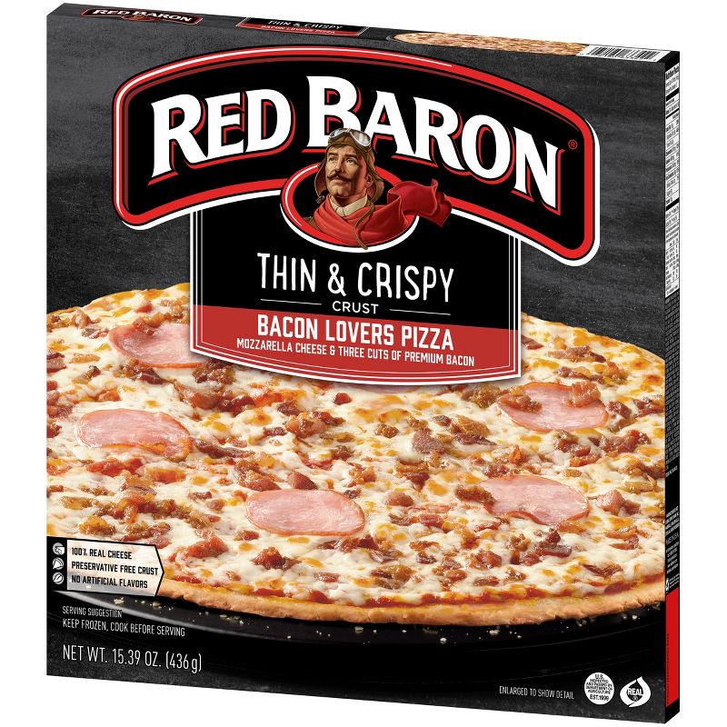 Red Baron Thin Crust Bacon Lovers Frozen Pizza - 15.39oz