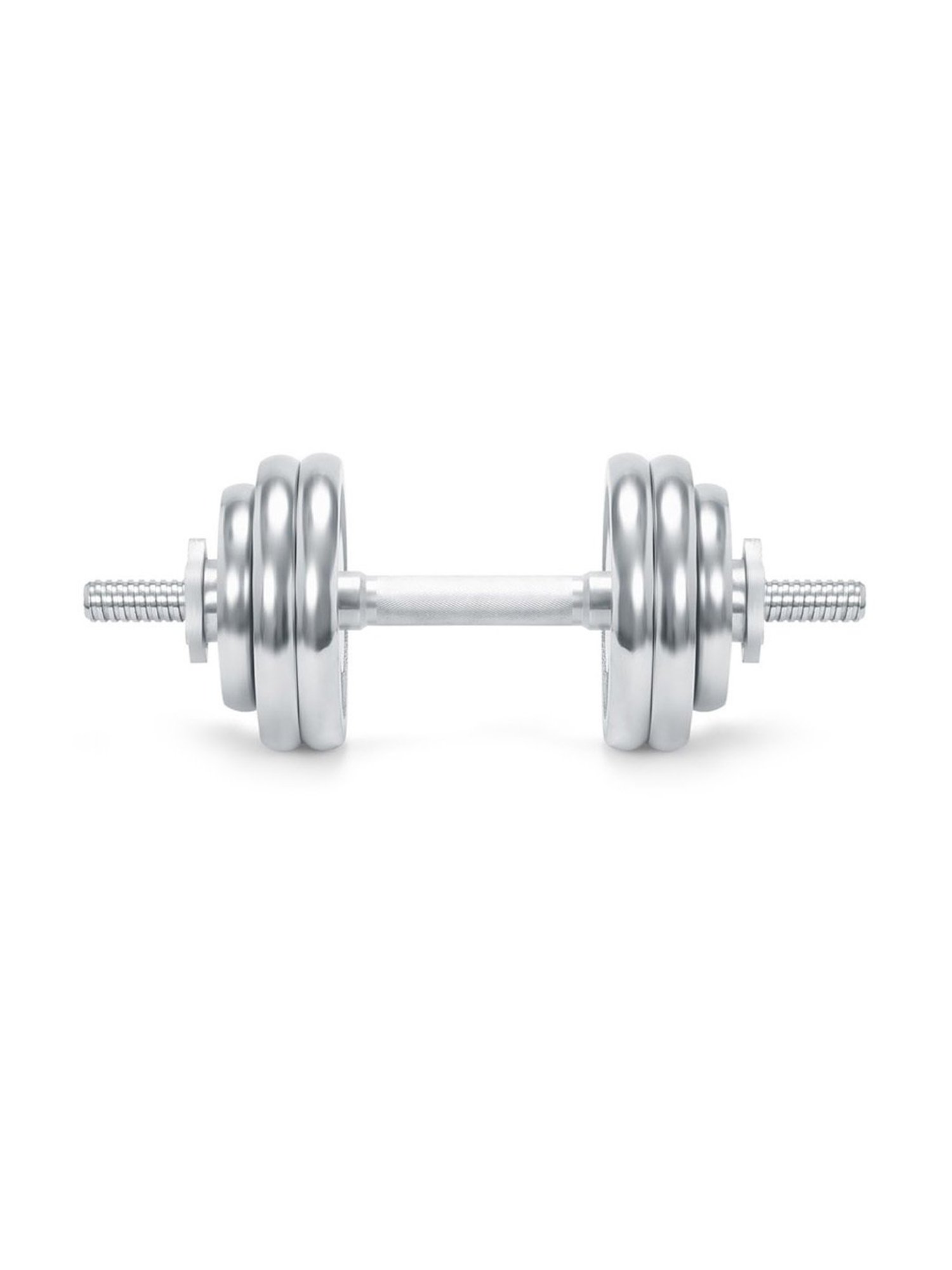KAKSS Cast Iron Chrome Plated Dumbbells (Silver) Size - 10KG