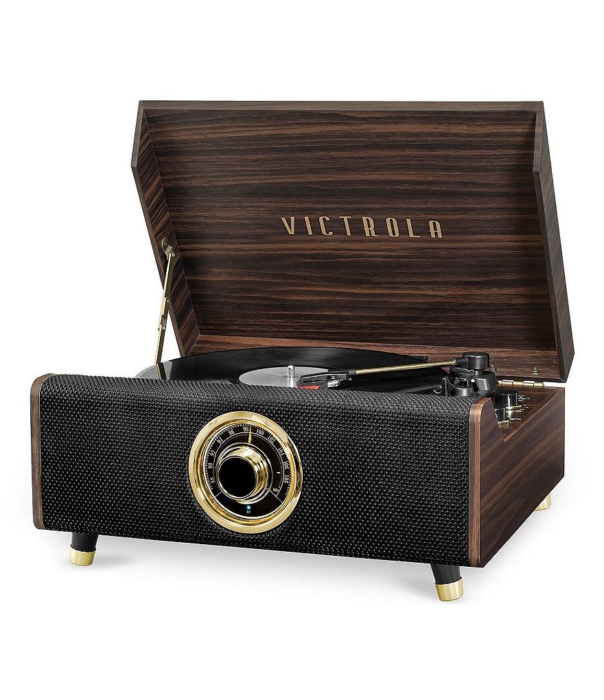 Victrola's 4-in-1 Highland Bluetooth Record Player with 3-Speed Turntable with FM Radio