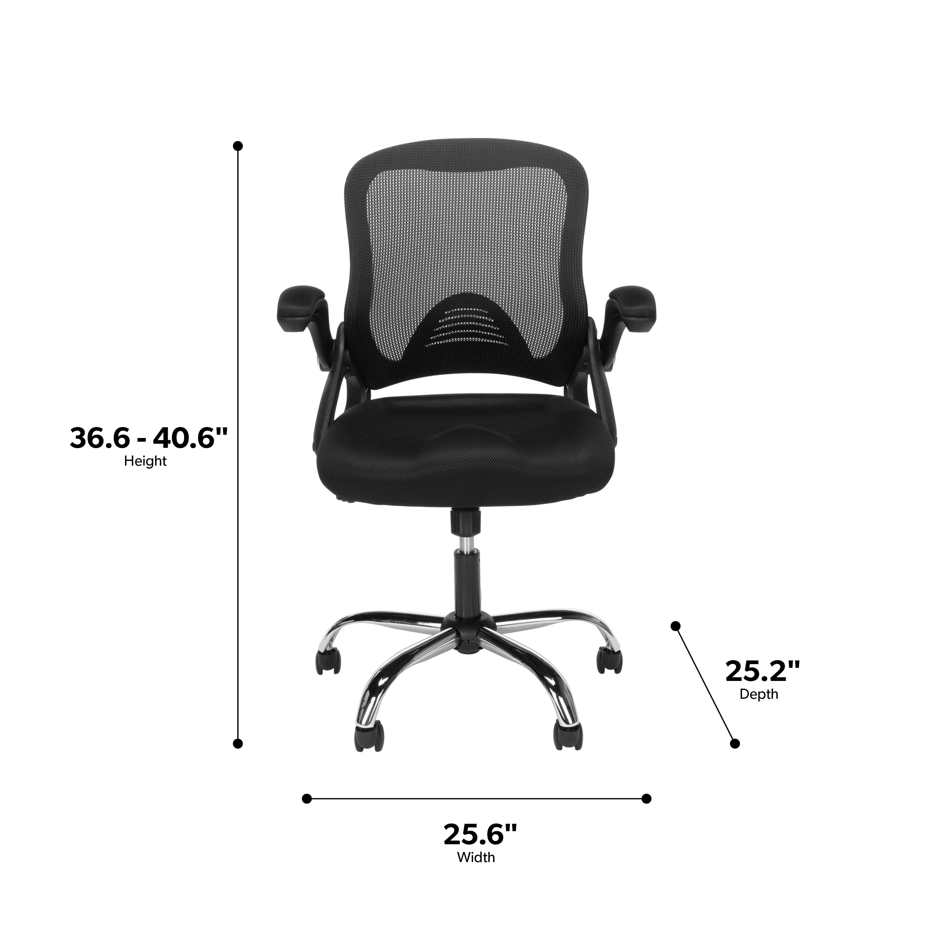 OFM Essentials Collection Mesh Back Office Chair, Task Chair with Flip-up Arms, in Black (ESS-3013-BLK)