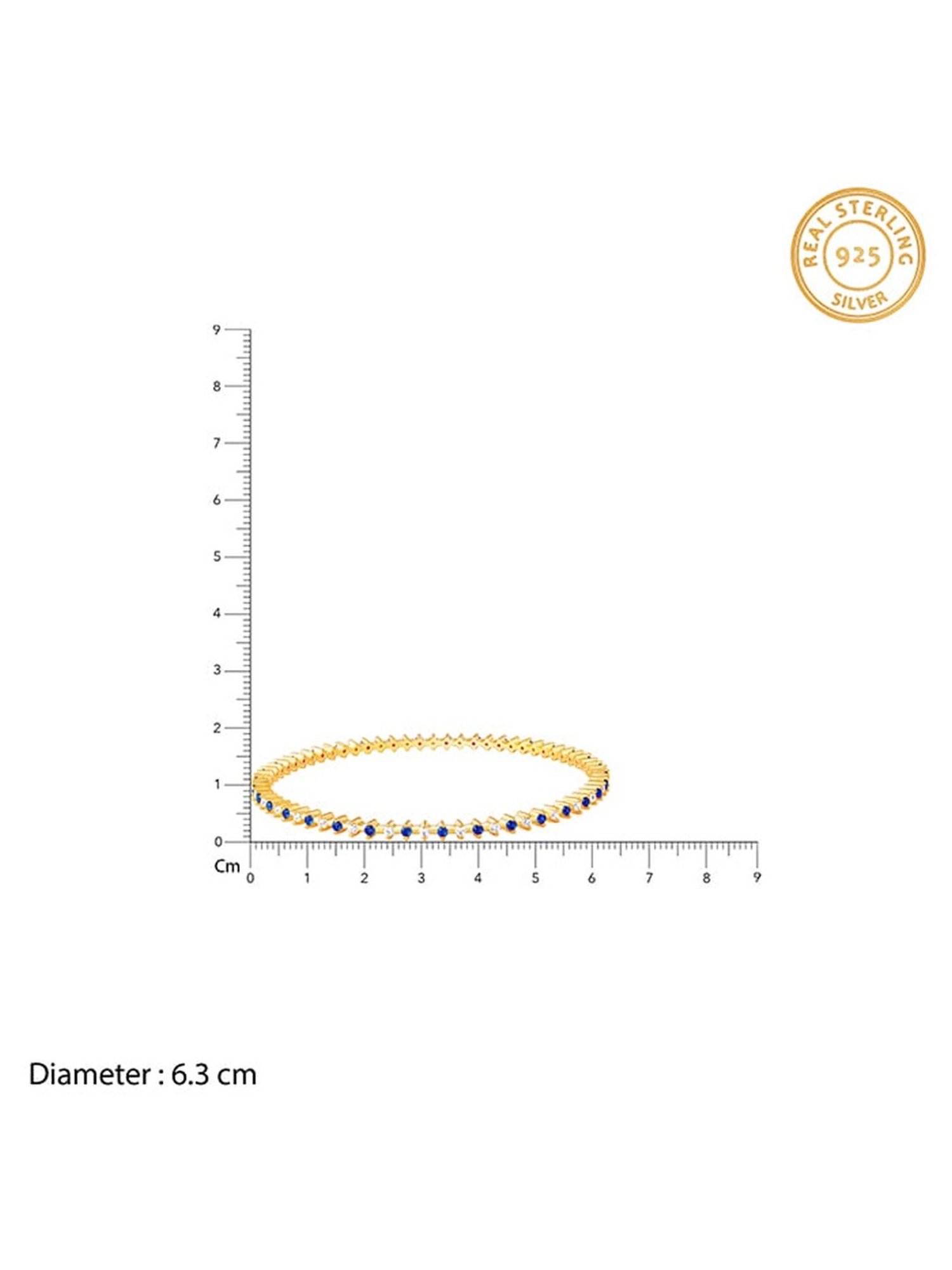 GIVA 92.5 Sterling Silver Golden Starry Night Celebration Bangle