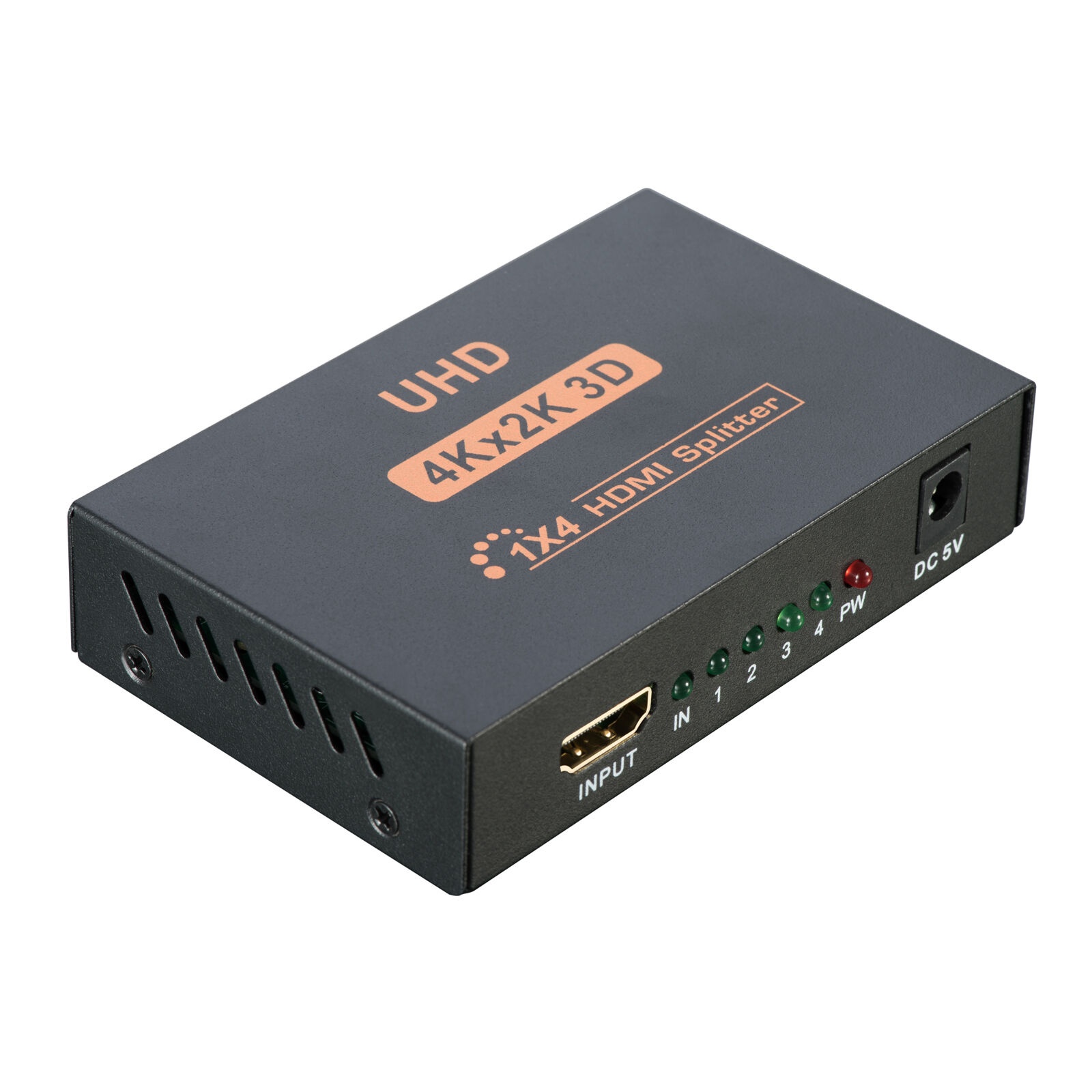 Ultra HD 4K 4 Port HDMI Splitter 1x4 Repeater Amplifier 1080P 3D Hub 1 In 4 Out
