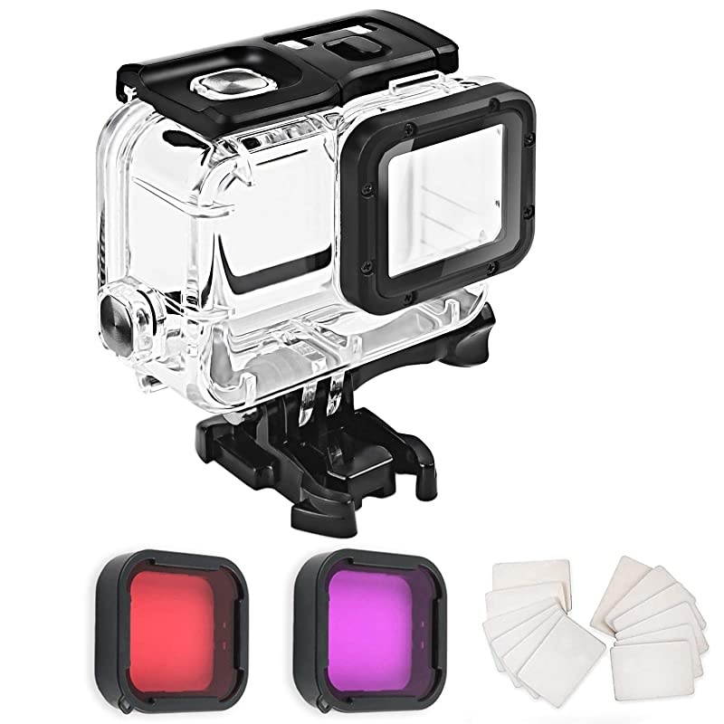 Double Lock Waterproof Housing for GoPro Hero 2018/7/6/5 Black, Protective 45m Underwater Dive Case Shell with Bracket Accessories for Go Pro Hero7 Hero6 Hero5 Action Camera