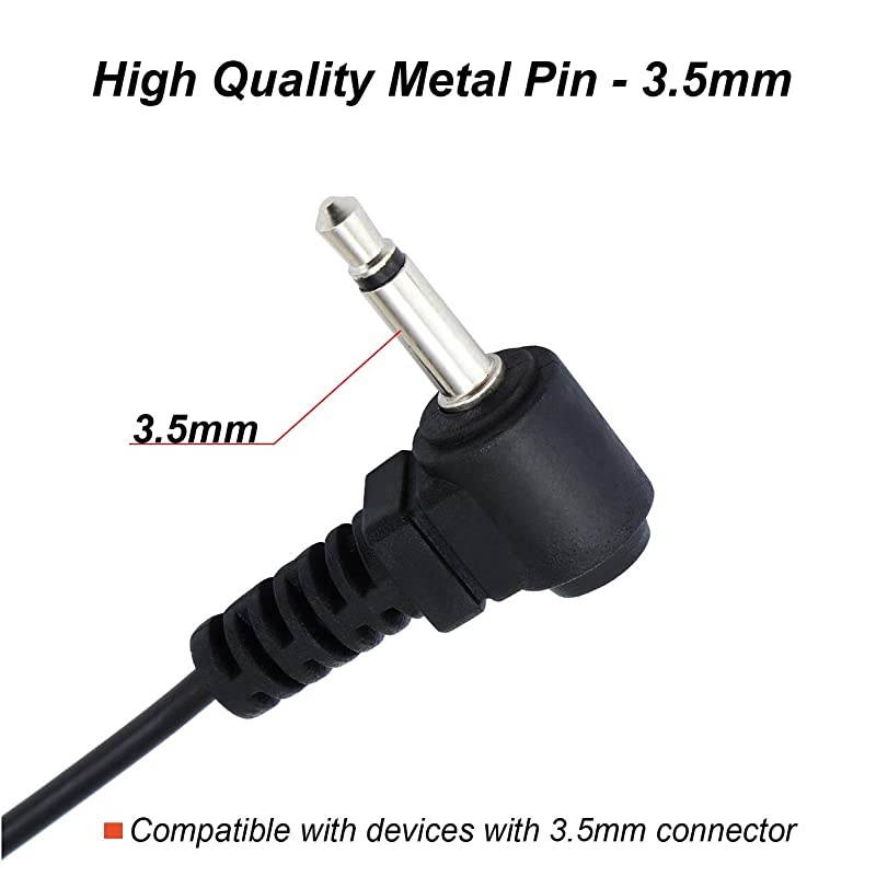 1 Pin 3.5mm Listen Only Earpiece, Soft Rubber D Shape Earhook Earpiece for Two Way Radios Speaker Mics
