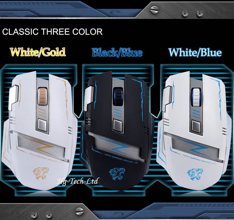 2.4G Wireless Rechargeable 2400DPI 6 Buttons Optical Usb Ergonomic Gaming Mouse