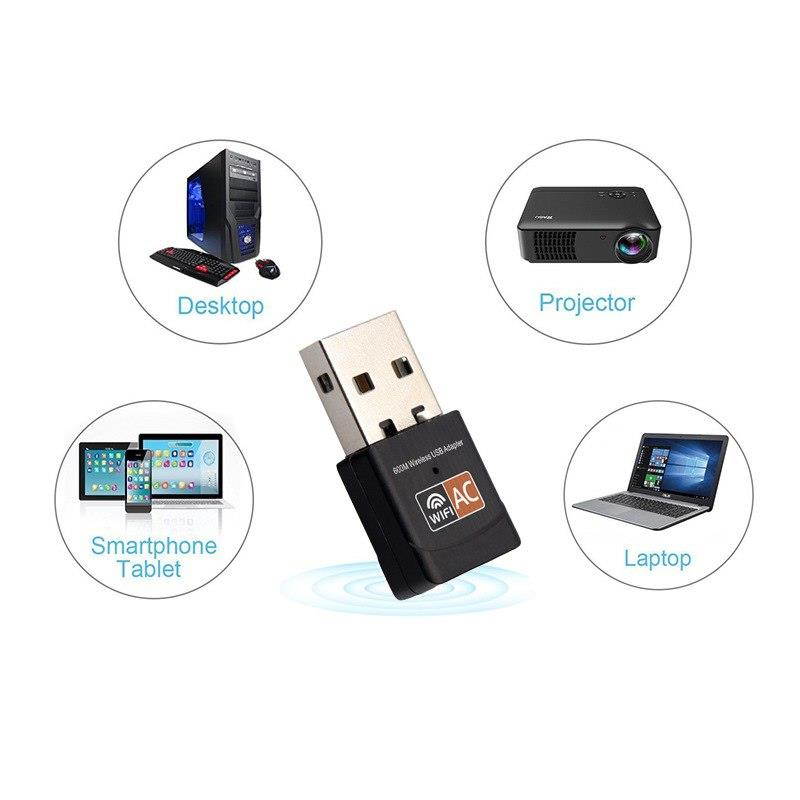 Dual Band 2.4+5Ghz usb Lan Ethernet Receiver 802.11ac USB Wireless WiFi Adapter 600Mbps Wifi Antenna PC Network Card