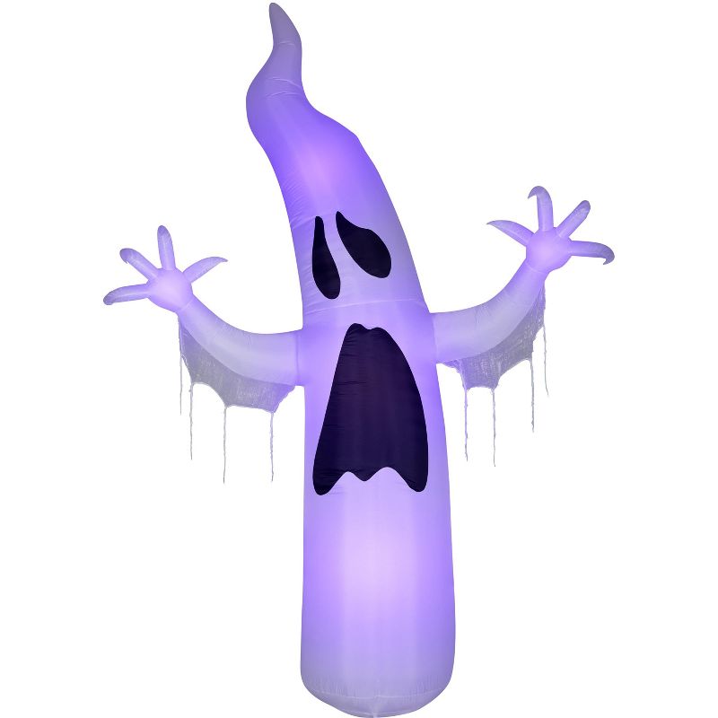 Gemmy Lightshow Airblown ShortCircuit Ghoul Ghost Giant (Black Light) , 12 ft Tall, white