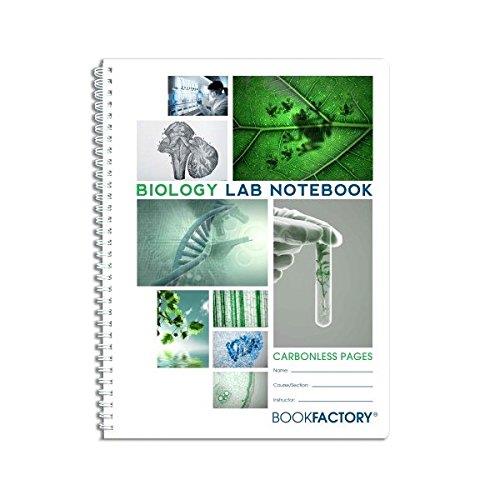BookFactory Carbonless Biology Lab Notebook - 75 Sets of Pages (8.5" X 11") (Duplicator) - Scientific Grid Pages, Durable Translucent Cover, Wire-O Binding (LAB-075-7GW-D (Biology))