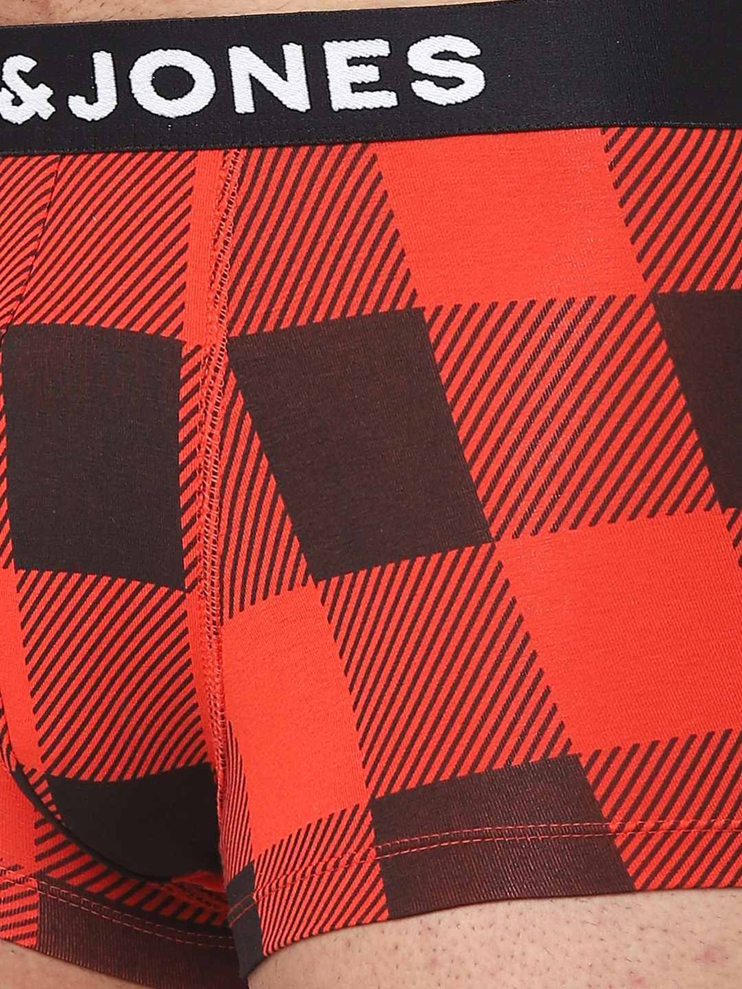 Jack & Jones Red Regular Fit Checks Trunks