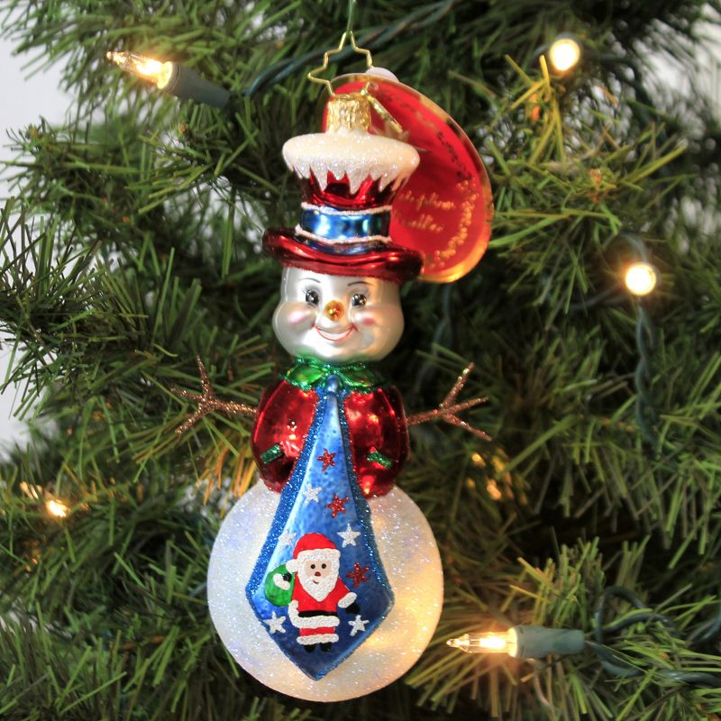 Christopher Radko 6.0" Santa's Tied Up Right Now Ornament Snowman Twig  -  Tree Ornaments